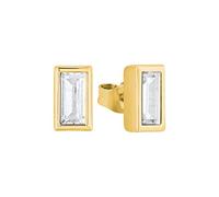 s.Oliver Ohrhänger 925 Sterling Silber Damen Ohrschmuck, mit Zirkonia synth., 0,7 cm, Gold, Kommt in Schmuck Geschenk Box, 2029364