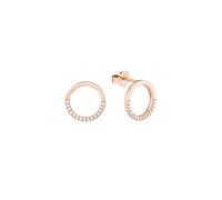 s.Oliver Ohrstecker 925 Sterling Silber Damen Ohrschmuck, mit Zirkonia synth., 1,2 cm, Roséfarben, Kommt in Schmuck Geschenk Box, 2026069
