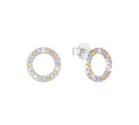 s.Oliver Ohrstecker 925 Sterling Silber Damen Ohrschmuck, mit Zirkonia synth., 1 cm, Silber, Kommt in Schmuck Geschenk Box, 2037841