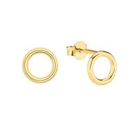 s.Oliver Ohrstecker 925 Sterling Silber Damen Ohrstecker, 0,8 cm, Gold, Ring, Kommt in Schmuck Geschenk Box, 2032805