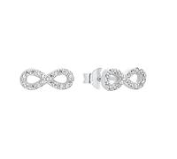 s.Oliver Ohrstecker 925 Sterling Silber Damen Ohrstecker, mit Zirkonia synth., 0,5 cm, Silber, Infinity, Kommt in Schmuck Geschenk Box, 2032884