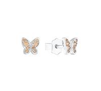 s.Oliver Ohrstecker 925 Sterling Silber Mädchen Kinder Ohrschmuck, mit Zirkonia synth., 0,5 cm, Silber, Schmetterling, Kommt in Schmuck Geschenk Box, 2036819