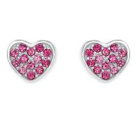 s.Oliver Girls Ohrstecker 2020867 Herz Silber Zirkonia pink