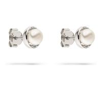 s.Oliver Ohrstecker 925er Silber, Perle One Size Damen