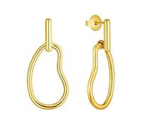 s.Oliver Ohrstecker Edelstahl Damen Ohrschmuck, 3,3 cm, Gold, Kommt in Schmuck Geschenk Box, 2034928