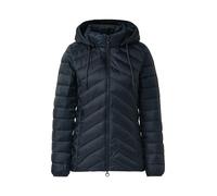 Steppjacke S.OLIVER, Damen, Gr. 38, navy, Web, Obermaterial: 100% Polyester, unifarben, tailliert hüftlang, Rundhals, Bündchen, Jacken Steppjacke, mit Kapuze und Kordelzug (77969933-38)