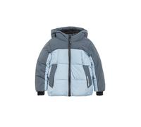 Steppjacke S.OLIVER JUNIOR, Jungen, Gr. 116, blau (grau, blau), Web, Obermaterial: 100% Polyester. Futter: 100% Polyester, bedruckt, bequem hüftbedeckend, Rundhals, Bündchen, Jacken Steppjacke, mWinte