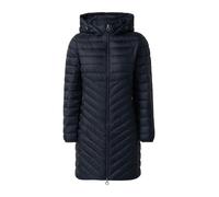 Steppmantel S.OLIVER, Damen, Gr. 42, blau (navy), Web, Obermaterial: 100% Polyester, unifarben, schmal ca. Mitte Oberschenkel, elastischer Bund, Mäntel Steppmantel, im Slim Fit, abnehmbare Kapuze (765