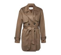 Trenchcoat mit Gürtel in Velourslederoptik 46 braun 2176563.8434.46