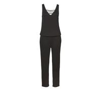 Overall S.OLIVER, Damen, Gr. 44, N-Gr, schwarz, Jersey, Obermaterial: 95% Viskose, 5% Elasthan, unifarben, modisch, figurumspielend 7/8-Länge, V-Ausschnitt, ohne Ärmel, Overalls, mit verziertem Aussch
