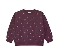 S.Oliver Oversize-Sweatshirt mit floraler Stickerei - inside brushed - burgundy