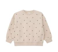 S.Oliver Oversize-Sweatshirt mit floraler Stickerei - inside brushed - light beige melange