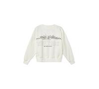 Oversize Sweatshirt mit großem Frontprint und kuscheliger Innenseite 170/176 weiß|creme 2170696.0210.170_176