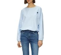 s.Oliver Oversized Baumwollbluse mit Herz-Stickerei blau 34