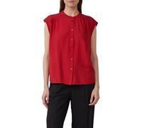 Kurzarmbluse S.OLIVER, Damen, Gr. 36, chilli pepper, Obermaterial: 84% Viskose, 16% Polyamid, unifarben, casual, relaxed fit taillenbedeckt, Rundhals, Kurzarm, Blusen, mit Raffung (98587443-36) chilli