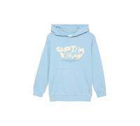Hoodie S.OLIVER JUNIOR Gr. 134/140, blau, Jungen, Obermaterial: 90% Baumwolle, 10% Polyester, Sweatshirts, mit Statement-Print, for Kids (30502704-134) blau