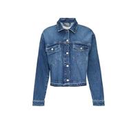 Oversized Jeansjacke mit offenem Saum 42 blau