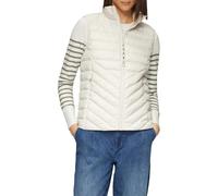 Steppweste S.OLIVER, Damen, Gr. 38, weiß (sanftes weiß), Steppware, Obermaterial: 100% Polyester. Futter: 100% Polyester, Strukturmuster, casual, regular fit taillenbedeckt, Westen, mit Stehkragen (90