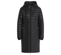 Steppmantel S.OLIVER, Damen, Gr. 44, schwarz, Web, Obermaterial: 100% Polyester, unifarben, casual, schmal ca. Mitte Oberschenkel, Langarm elastischer Bund, Mäntel, im Slim Fit, abnehmbare Kapuze (700