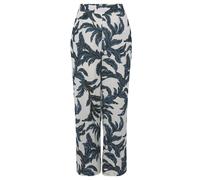 Palazzohose S.OLIVER, Damen, Gr. 46, N-Gr, beige (sand, schwarz bedruckt), Cru00eape, Obermaterial: 100% Viskose, bedruckt, casual, figurumspielend lang, Hosen, aus gekreppter Viskose mit Allover-Druc