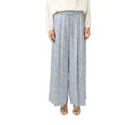 s.Oliver BLACK LABEL Wide-Leg-Hose Damen satinierte Allover-Print Blau Größe 40