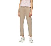 Chinohose S.OLIVER, Damen, Gr. 44, N-Gr, beige (sesame beige), Web, Obermaterial: 98% Baumwolle, 2% Elasthan, unifarben, casual, lang, Hosen, mit Gürtel (34480752-44) sesame beige