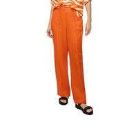 s.Oliver RED LABEL Wide Leg Leinenhose mit fixierten Bügelfalten in Orange, Größe 42