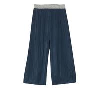 Glänzende Wide-Leg-Hose aus Plissee mit Elastikbund Navy 116