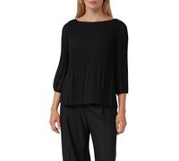 s.Oliver Plisseebluse BLACK LABEL aus Chiffon 3/4-Arm Regular Fit Schwarz Größe 46