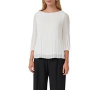 s.Oliver BLACK LABEL Bluse aus Chiffon, Regular Fit, 3/4-Arm, Offwhite, Größe 40