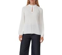 Plissierte Bluse aus Crêpe mit Stehkragen 38 creme 2158936.0200.38