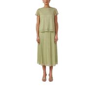Plissierter Mesh-Midirock mit Metall-Garn und Jerseyfutter 36 grün 2176080.7014.36