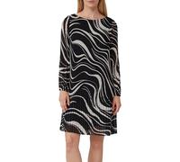 Plissiertes Chiffonkleid mit All-over-Print und Viskosefutter 46 schwarz 2167247.99A3.46