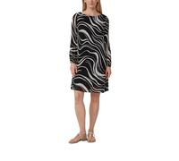 Plissiertes Chiffonkleid mit All-over-Print und Viskosefutter 36 schwarz 2167247.99A3.36