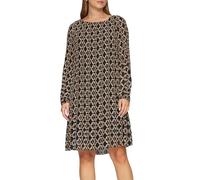 Plissiertes Chiffonkleid mit Puffärmeln 36 mehrfarbig|schwarz