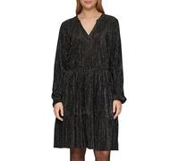 Plissiertes Jersey-Kleid mit Glitzereffekt 36 schwarz