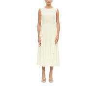 Plissiertes Midi-Kleid mit Bindegürtel und Viskosefutter 42 gelb 2180599.1011.42