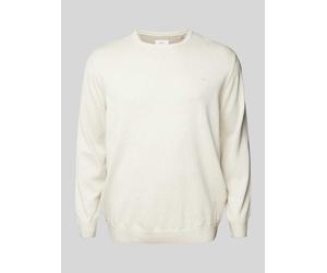S.Oliver Plus PLUS SIZE Strickpullover mit geripptem Rundhalsausschnitt in Offwhite, Größe XXL