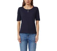 Pointelle-T-Shirt mit Knopfleiste 40 blau 2176222.5959.40