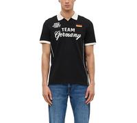 Poloshirt S.OLIVER, Herren, Gr. S, schwarz, Jersey, Obermaterial: 100% Baumwolle, bedruckt, bestickt, unifarben mit Farbeinsätzen, normal hüftbedeckend, V-Ausschnitt, Bündchen, Shirts Poloshirt, Somme