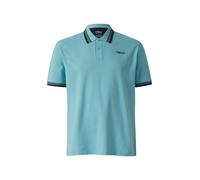Poloshirt, Damen, Gr. 5XL, petrol, Jersey, Obermaterial: 95% Baumwolle, 5% Elasthan, S.OLIVER MEN BIG SIZES, unifarben, regular fit normal, ohne Ausschnitt, kontrastfarben, Shirts, mit Logo Print (587