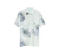 Flammgarn-Poloshirt mit All-over-Print L türkis|mehrfarbig 2178231.64A6.L