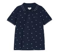 Poloshirt S.OLIVER JUNIOR, Jungen, Gr. 116/122, navy, Jersey, Obermaterial: 100% Baumwolle, bestickt, normal hüftbedeckend, Rundhals, Bündchen, Shirts, mit Logo-Stickerei, für Boys (88040801-116) navy