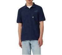 Flammgarn-Poloshirt mit Brusttasche und Stickerei M blau 2165618.5852.M