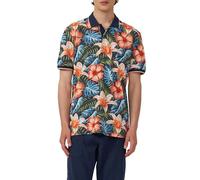 s.Oliver Poloshirt aus Baumwolle mit All-Over-Print tiefblau XL
