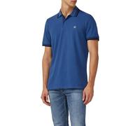 Poloshirt S.OLIVER, Herren, Gr. L, blau, Piquu00e9, Obermaterial: 100% Baumwolle, unifarben, kontrastfarbene Details, casual, regular fit taillenbedeckt, ohne Ausschnitt, Kurzarm kontrastfarben, Shirt