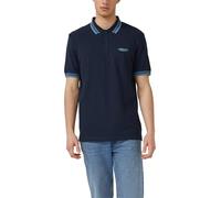 Poloshirt S.OLIVER, Damen, Gr. M, navy, Piqué, Obermaterial: 95% Baumwolle, 5% Elasthan, bedruckt, kontrastfarbene Details, regular fit normal, ohne Ausschnitt, gerader Abschluss kontrastfarben, Shirt