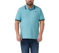 Poloshirt, Damen, Gr. 4XL, petrol, Jersey, Obermaterial: 95% Baumwolle, 5% Elasthan, S.OLIVER MEN BIG SIZES, unifarben, regular fit normal, ohne Ausschnitt, kontrastfarben, Shirts, mit Logo Print (587