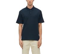 Poloshirt S.OLIVER, Herren, Gr. XXL, navy, Piqué, Obermaterial: 60% Baumwolle, 40% Polyester, unifarben, normal hüftbedeckend, Rundhals, abgesteppte Kante, Shirts, Sommer-Poloshirt in Struktur-Optik (