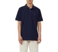 Poloshirt mit kleinem Labelpatch und Flammgarnstruktur L blau 2163494.5852.L